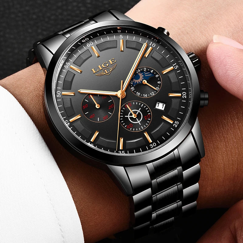 Top Brand Luxury Business Watch for Men | Stainless Steel | Waterproof Quartz