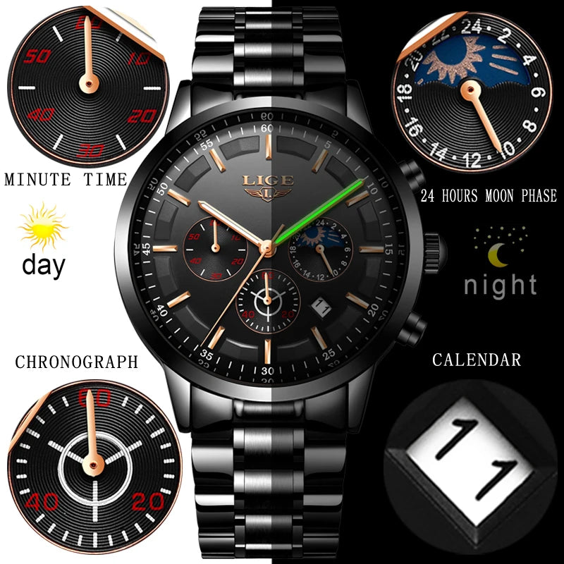 Top Brand Luxury Business Watch for Men | Stainless Steel | Waterproof Quartz