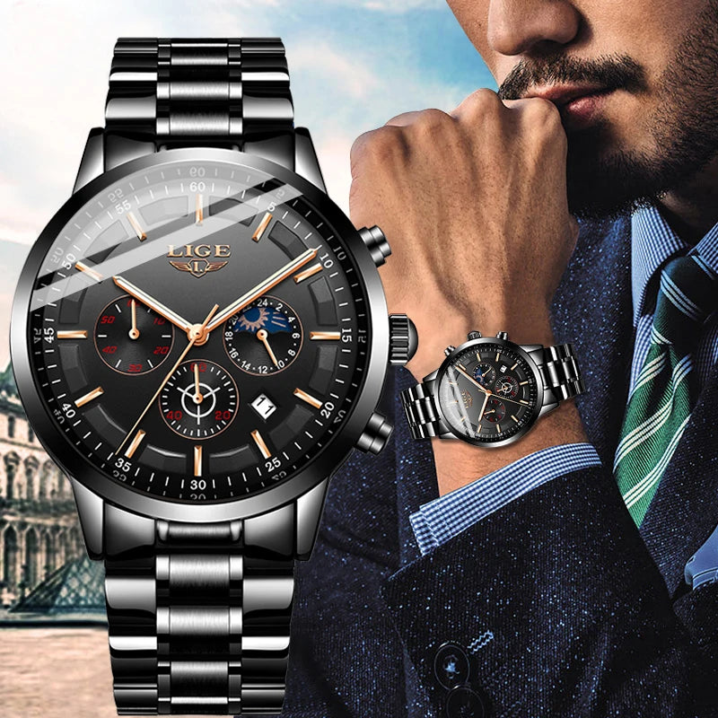 Top Brand Luxury Business Watch for Men | Stainless Steel | Waterproof Quartz