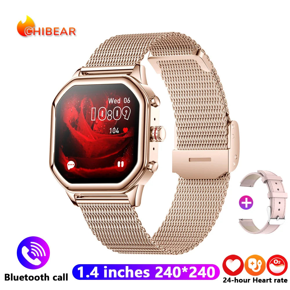 2024 Women’s Smart Watch 1.4" AMOLED Health Tracker Waterproof Bluetooth Call