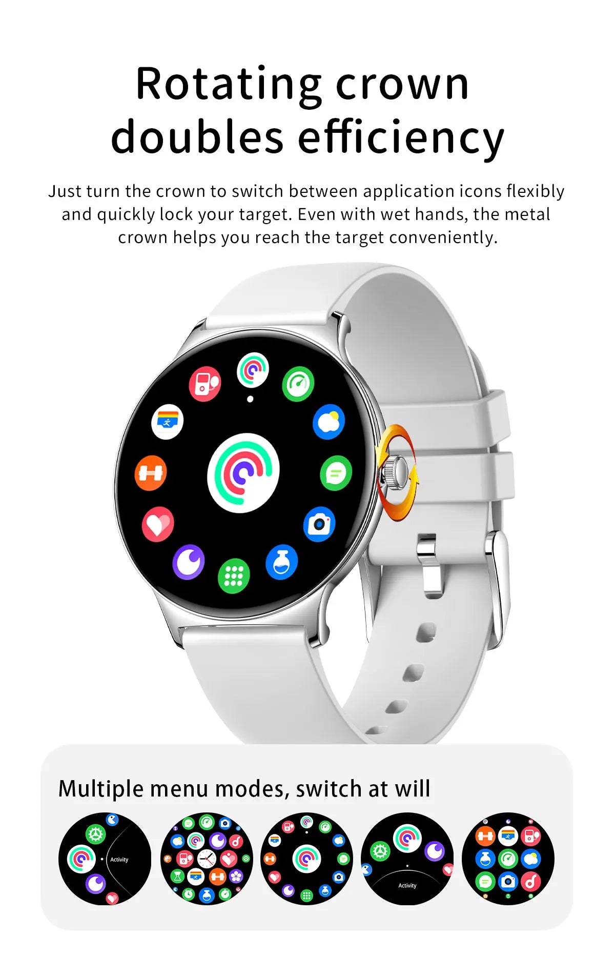 Ultra-Thin 1.43" Smart Watch HD AMOLED Screen Wireless Calling 100+ Sports Modes