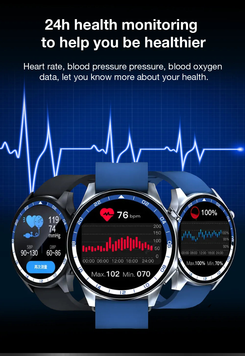 1.43'' TFT Smart Watch - 4GB RAM, Music, Health Monitoring, Bluetooth Call, Waterproof