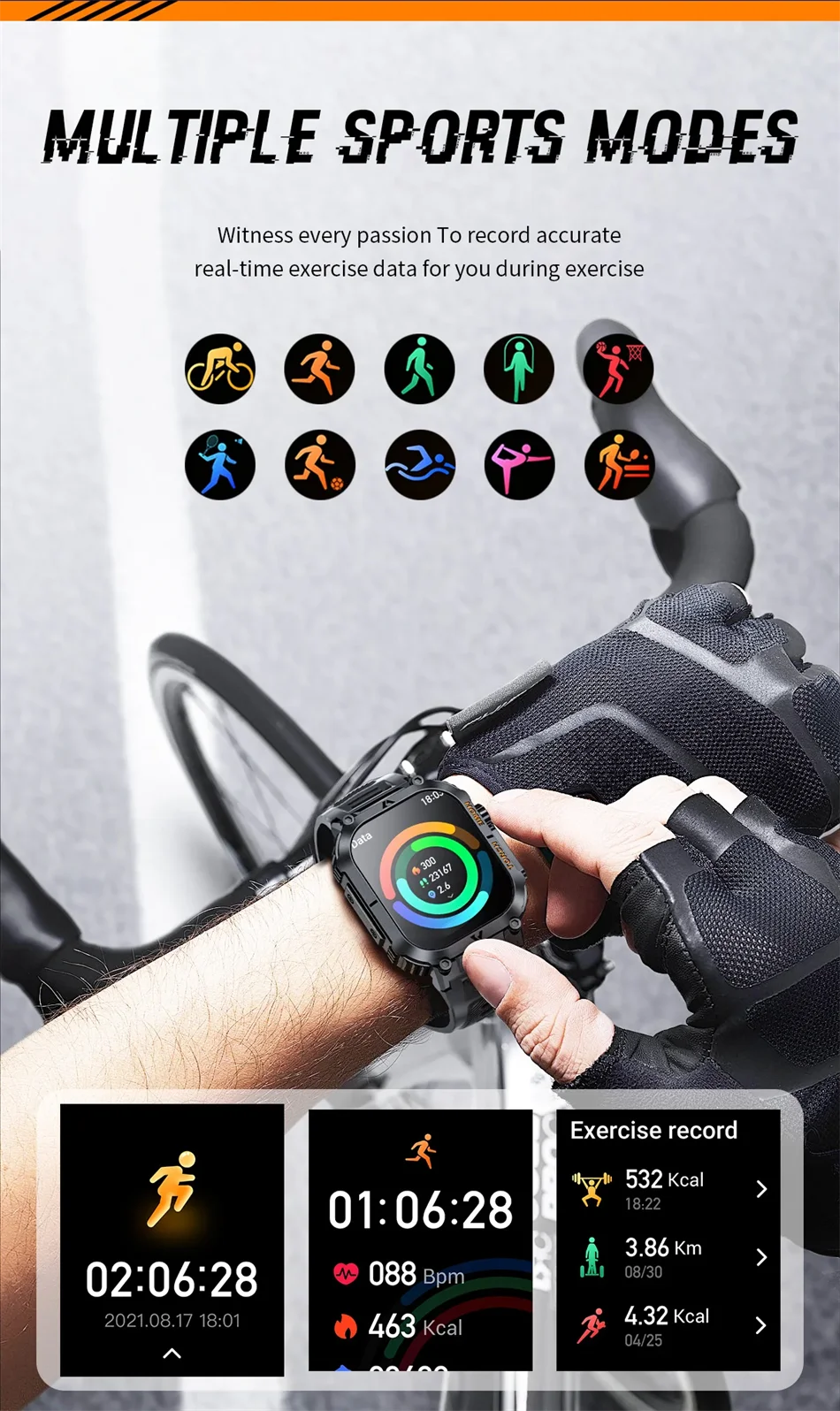 LIGE Military Men Smart Watch 2.02'' HD Screen LED Flashlight Compass Watches 3ATM Waterproof Outdoor Sports Smartwatch 2025 New