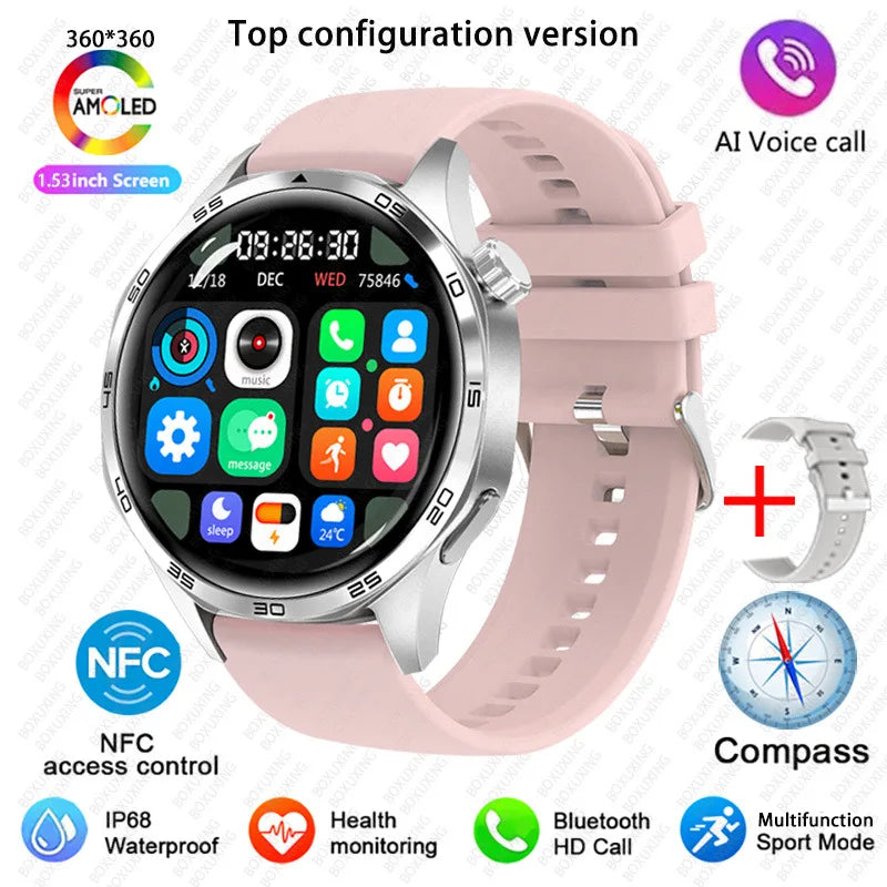 Smart Watch 5 Pro: AMOLED HD, Bluetooth Call, GPS, NFC, Fitness & Health Tracker