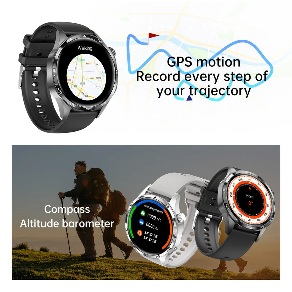 GPS Smartwatch Men 5 Pro AMOLED HD Bluetooth Call NFC Waterproof Heart Rate Fitness Watch