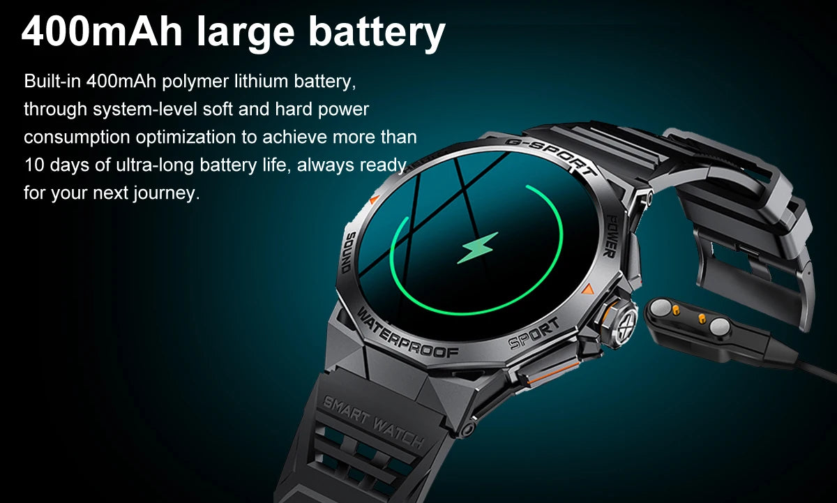 1.43" AMOLED Smart Watch for Men – Bluetooth Calls, Fitness Tracker, Heart Rate & Blood Pressure Monitor