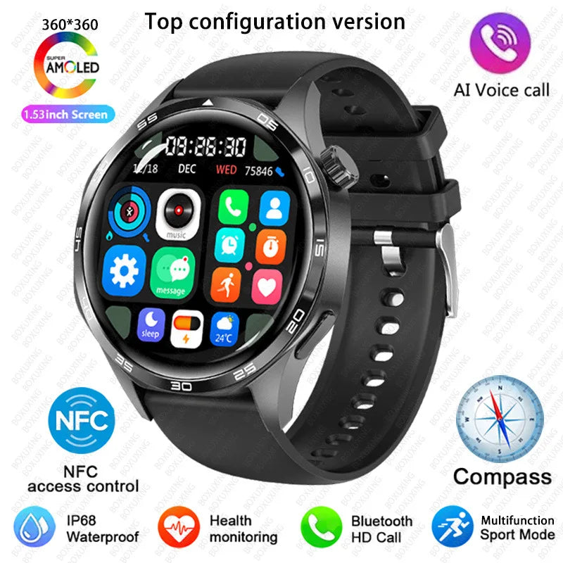 Smart Watch 5 Pro: AMOLED HD, Bluetooth Call, GPS, NFC, Fitness & Health Tracker