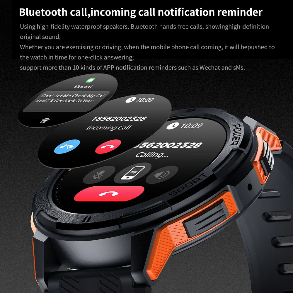 1.43" AMOLED Bluetooth Call Smartwatch | Heart Rate, Waterproof, Fitness Tracking for Android & iOS