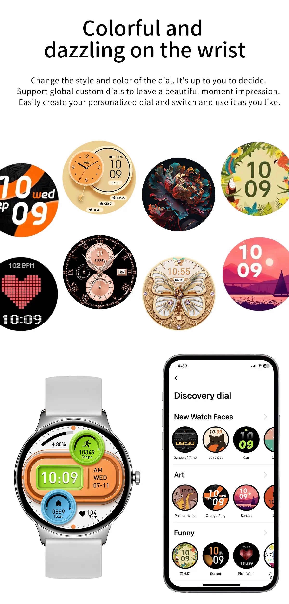 Ultra-Thin 1.43" Smart Watch HD AMOLED Screen Wireless Calling 100+ Sports Modes