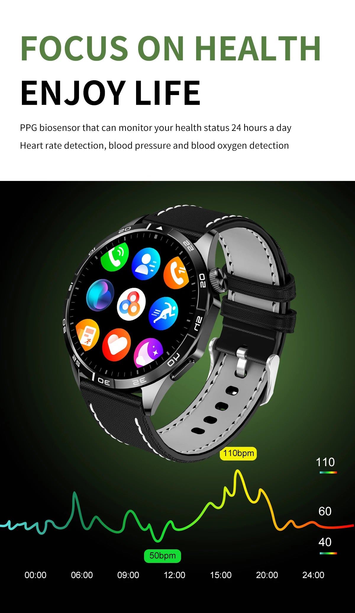 2024 Men's Smartwatch | Bluetooth Calling, IP68 Waterproof, Heart Rate Monitor, Fitness Tracker