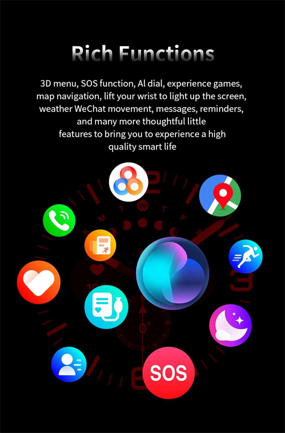 GPS AMOLED Smartwatch: Outdoor Sports, BT Calling, NFC, IP68
