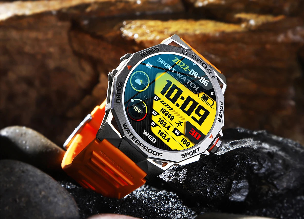 1.43" AMOLED Smart Watch for Men – Bluetooth Calls, Fitness Tracker, Heart Rate & Blood Pressure Monitor