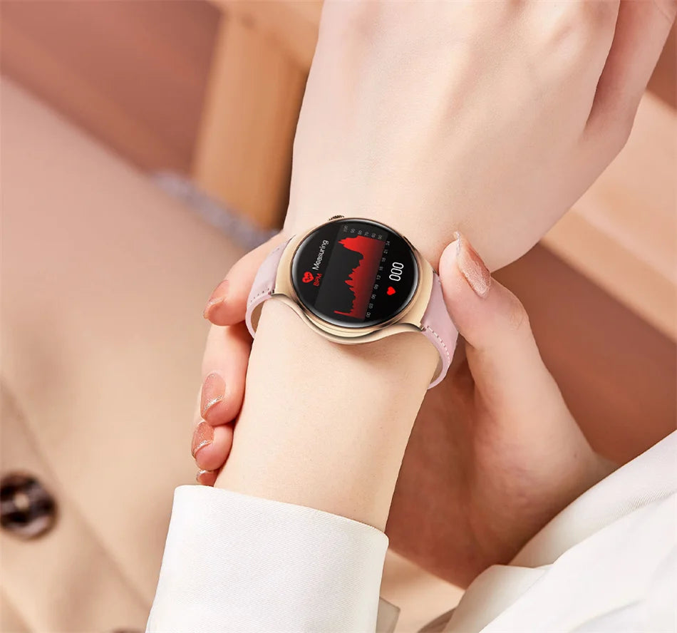 Mini AMOLED Smartwatch Women, 360*360 HD, NFC, IP68, Health & Heart Rate Monitor