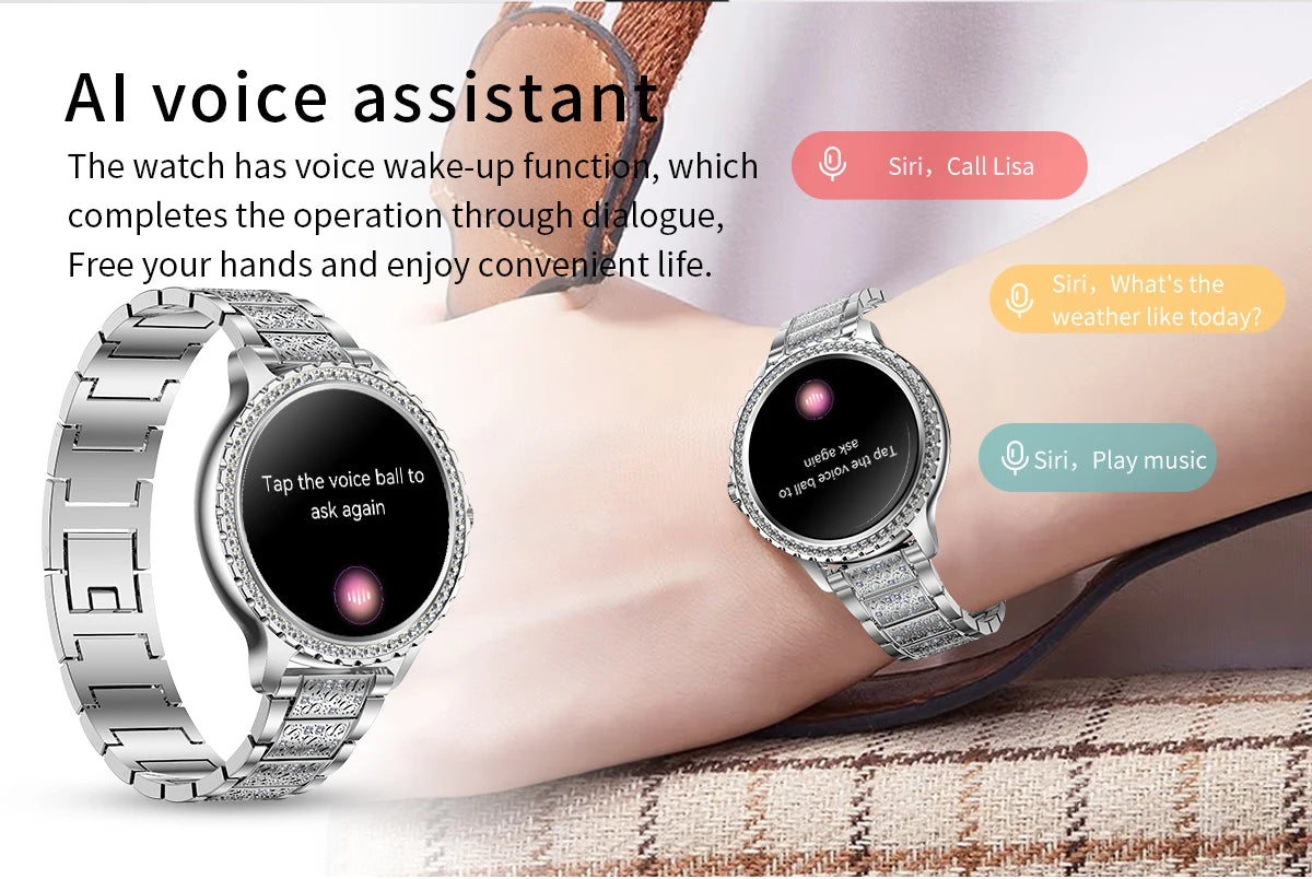 Gold Luxury Women's Smartwatch | 1.32" HD AMOLED Screen, Voice Call & Fitness Tracker