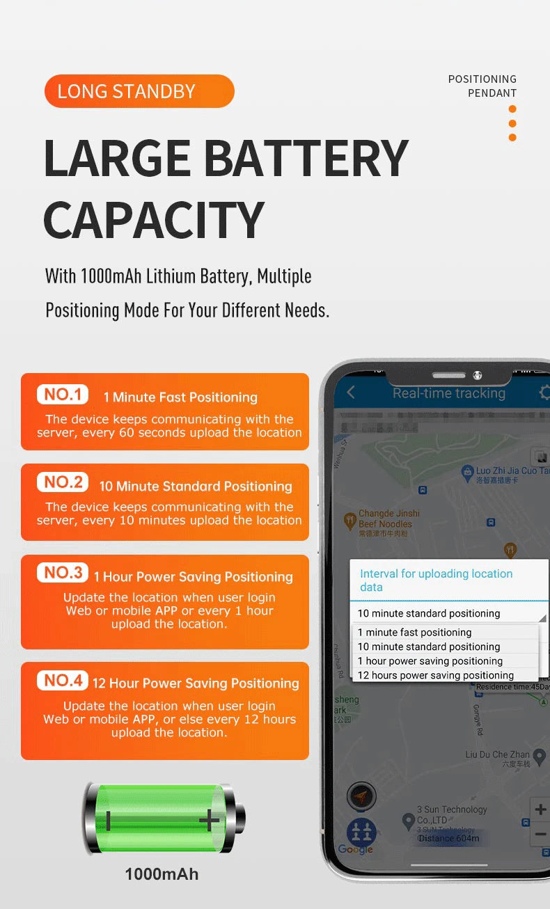 IP67 Waterproof 4G Smart GPS Locator Necklace for Kids, Elderly, and Students with SOS, Phone Pendant, and Remote Monitor