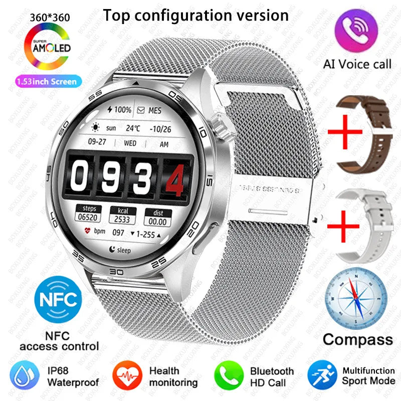 Smart Watch 5 Pro: AMOLED HD, Bluetooth Call, GPS, NFC, Fitness & Health Tracker