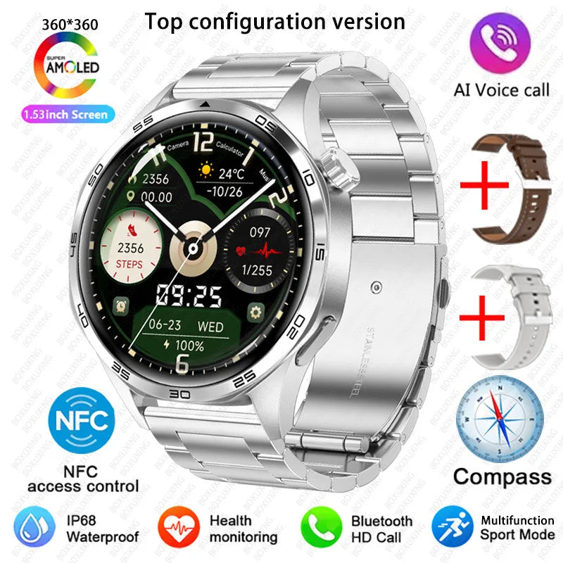 Smart Watch 5 Pro: AMOLED HD, Bluetooth Call, GPS, NFC, Fitness & Health Tracker