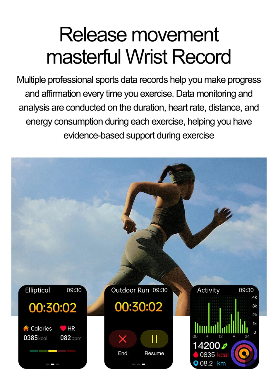 2.04" AI Medical Smartwatch, Blood Lipids, Uric Acid, ECG+PPG, Bluetooth Call, Waterproof