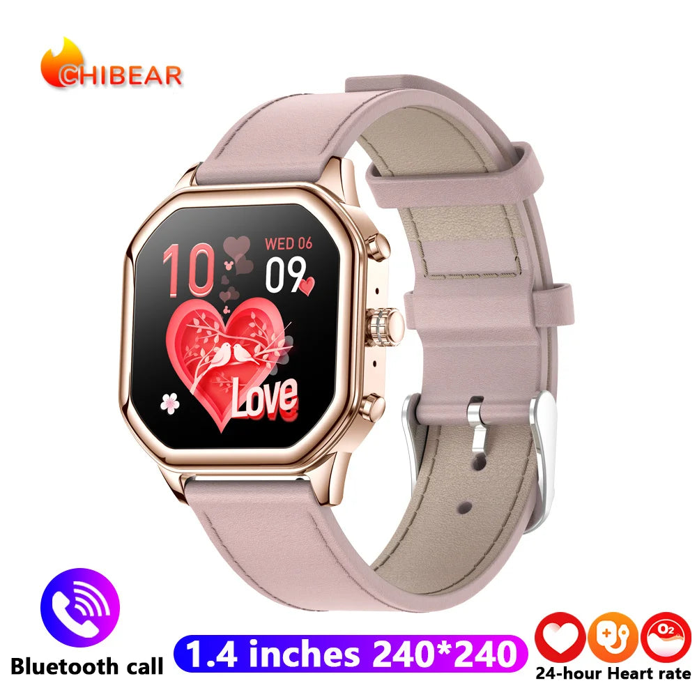 2024 Women’s Smart Watch 1.4" AMOLED Health Tracker Waterproof Bluetooth Call