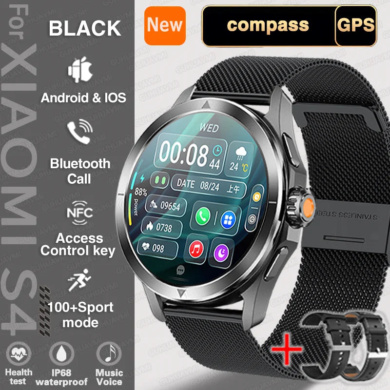 2024 S4 Ultra Smartwatch - AMOLED GPS Bluetooth NFC Call 5ATM Waterproof Fitness Tracker