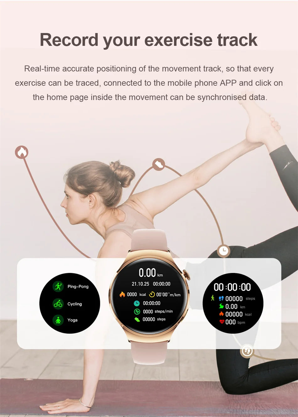 Mini AMOLED Smartwatch Women, 360*360 HD, NFC, IP68, Health & Heart Rate Monitor