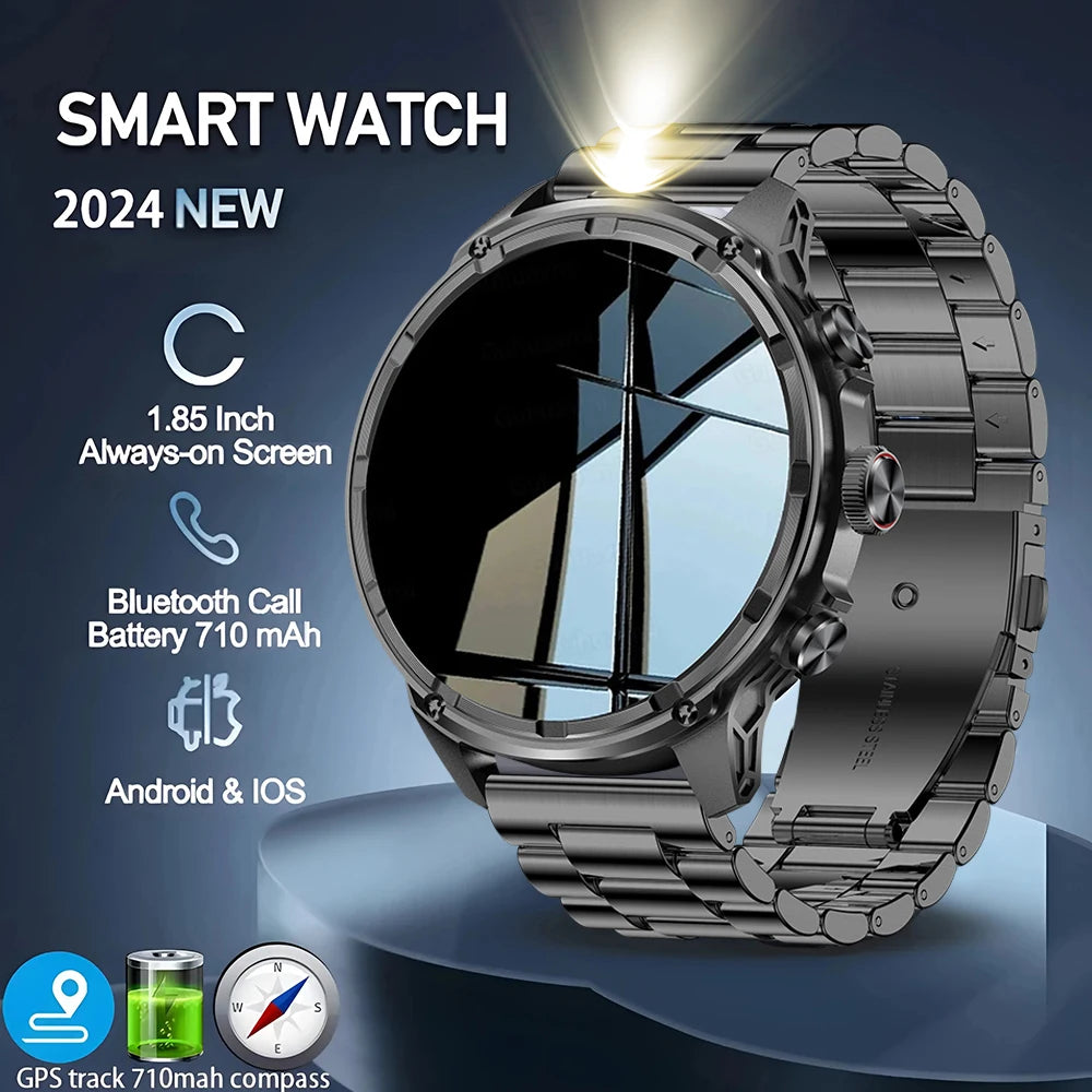 1.85" Ultra HD Smartwatch with NFC, Bluetooth Calling, 710mAh Battery, Fitness & Health Tracking