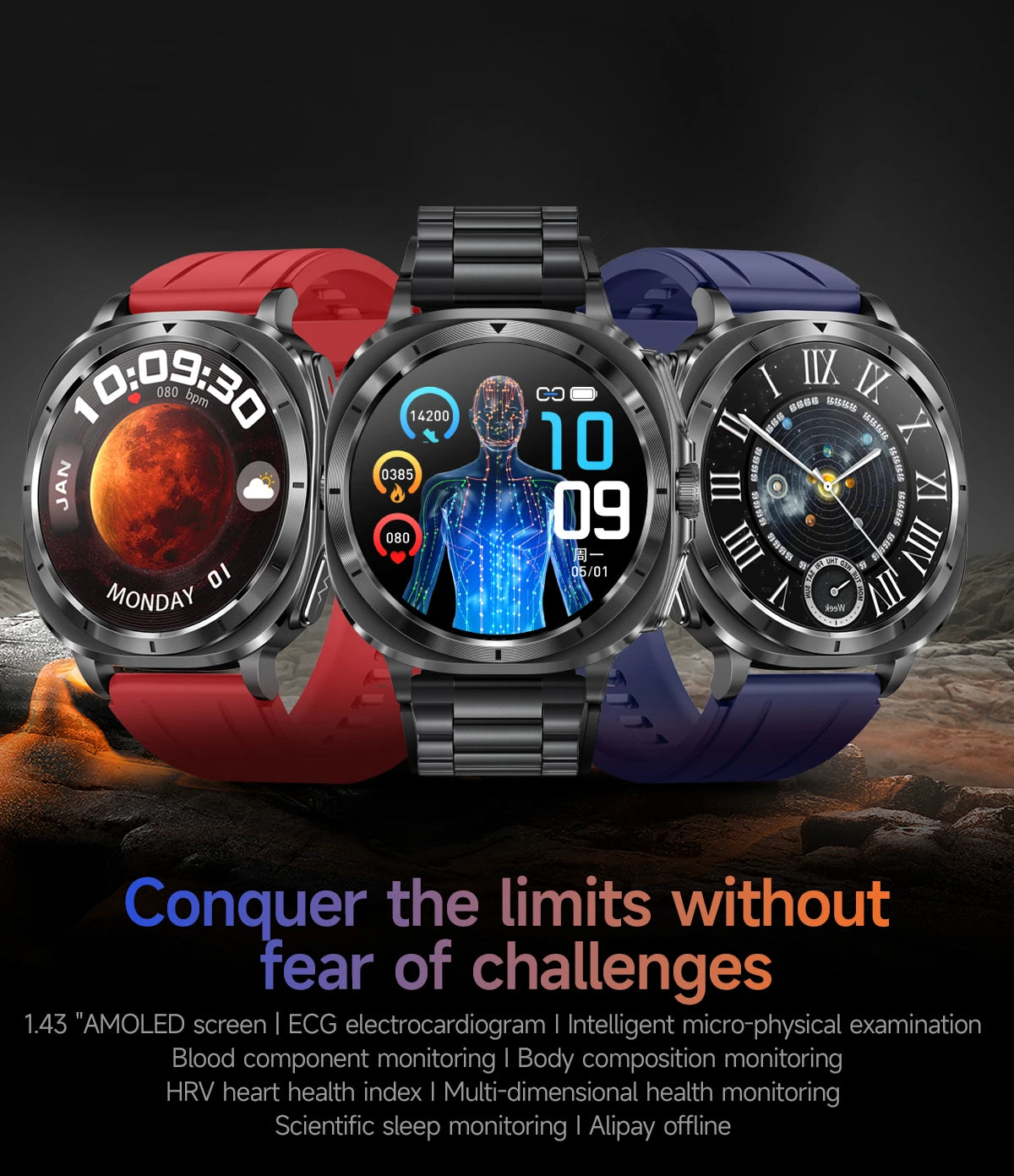 2025 AI Health Smartwatch: ECG, Blood Monitoring, HRV, NFC, Bluetooth Calls, Men's Fitness Tracker