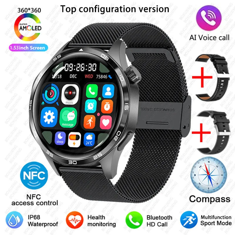 Smart Watch 5 Pro: AMOLED HD, Bluetooth Call, GPS, NFC, Fitness & Health Tracker
