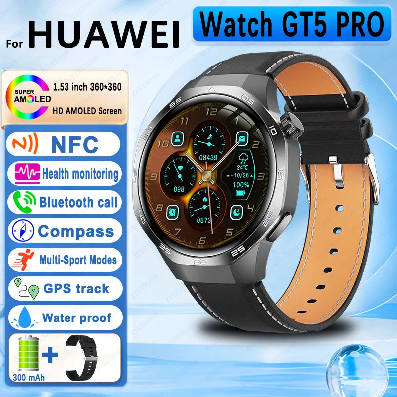 GPS Sports Smartwatch, Heart Rate, NFC, Compass, IP68 Waterproof