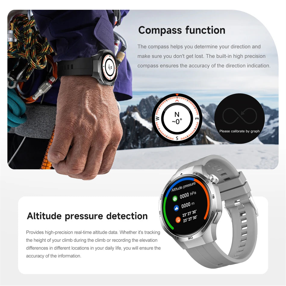 GPS Sports Smartwatch, Heart Rate, NFC, Compass, IP68 Waterproof