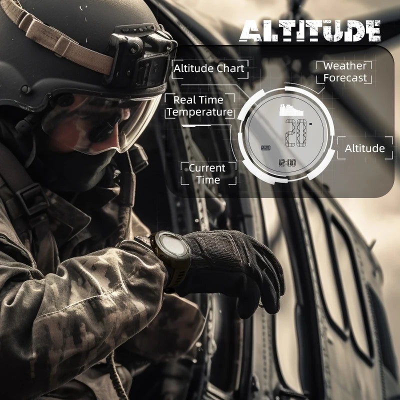 Carbon Fiber Men's Sports Watch | WR50M | Altimeter, Barometer, Compass.