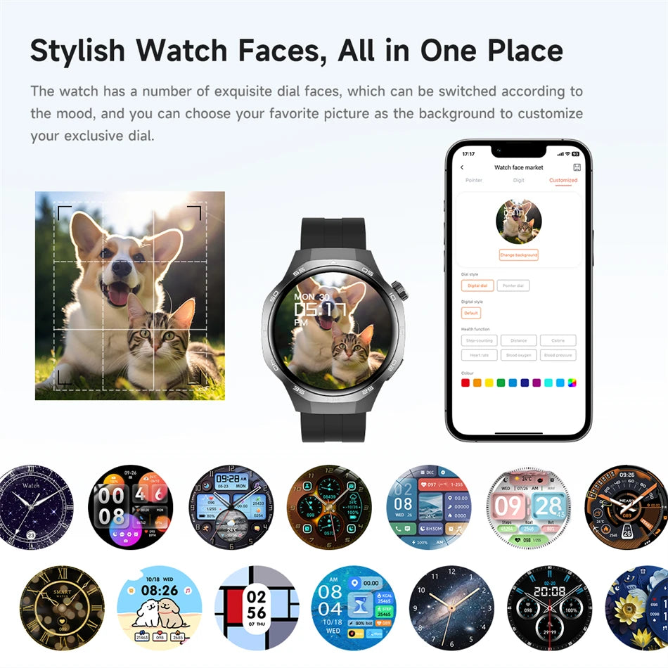 GPS Sports Smartwatch, Heart Rate, NFC, Compass, IP68 Waterproof