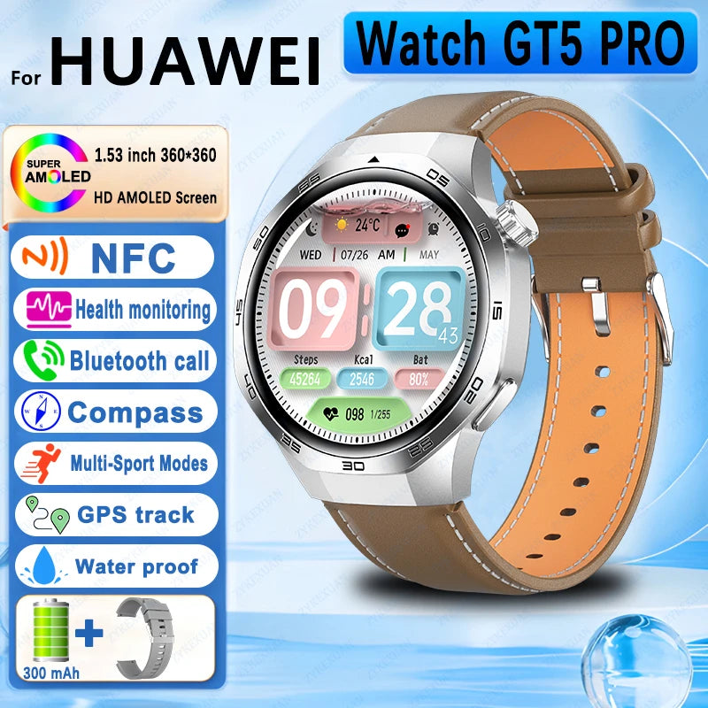 GPS Sports Smartwatch, Heart Rate, NFC, Compass, IP68 Waterproof