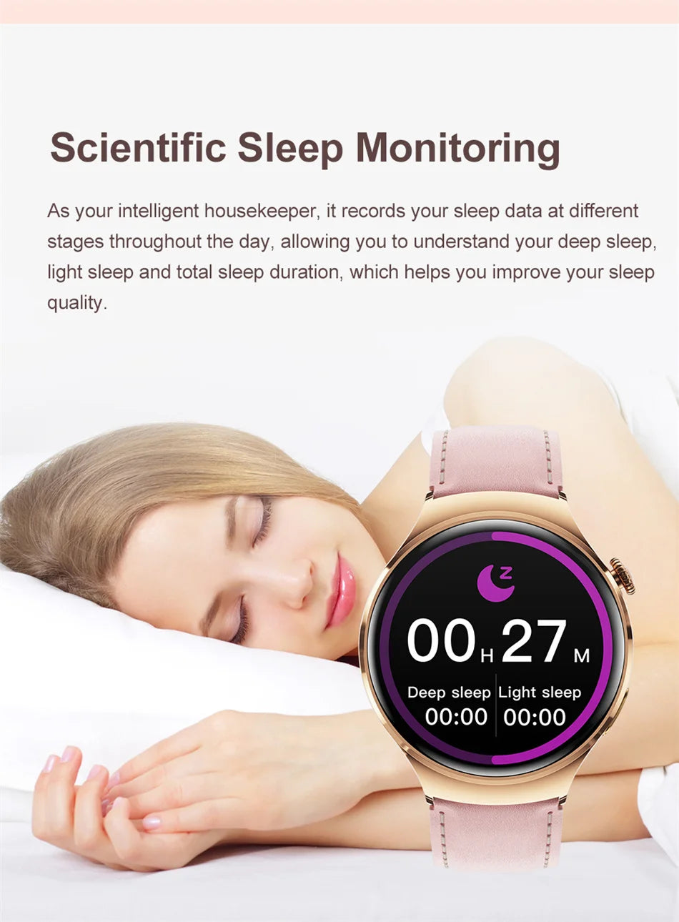 Mini AMOLED Smartwatch Women, 360*360 HD, NFC, IP68, Health & Heart Rate Monitor