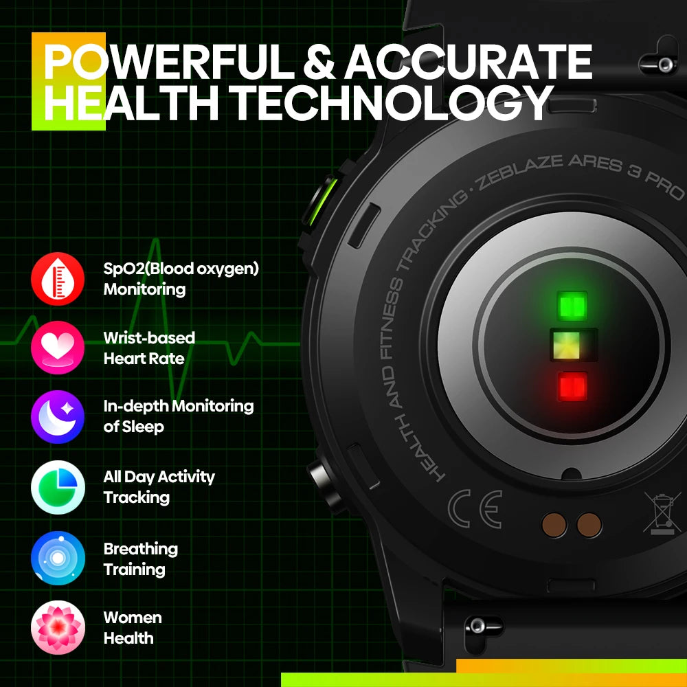 Ultra HD AMOLED Smartwatch | Voice Calling, 100+ Sports Modes, 24H Health Monitoring