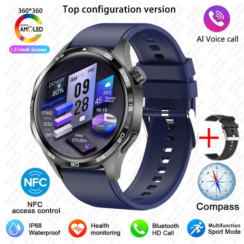 Smart Watch 5 Pro: AMOLED HD, Bluetooth Call, GPS, NFC, Fitness & Health Tracker