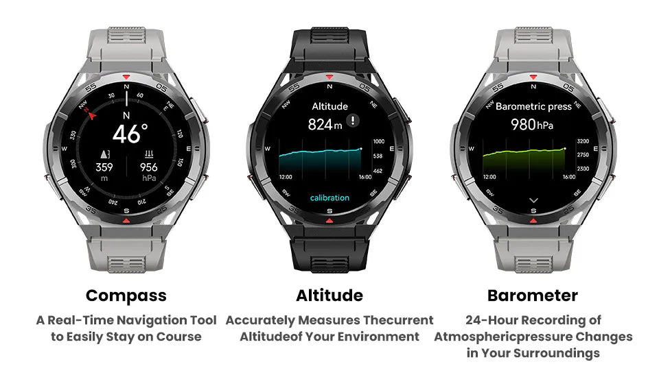 GPS Outdoor Smartwatch: 1.43" AMOLED, Heart Rate Monitor, Bluetooth Calling, IP69K Waterproof