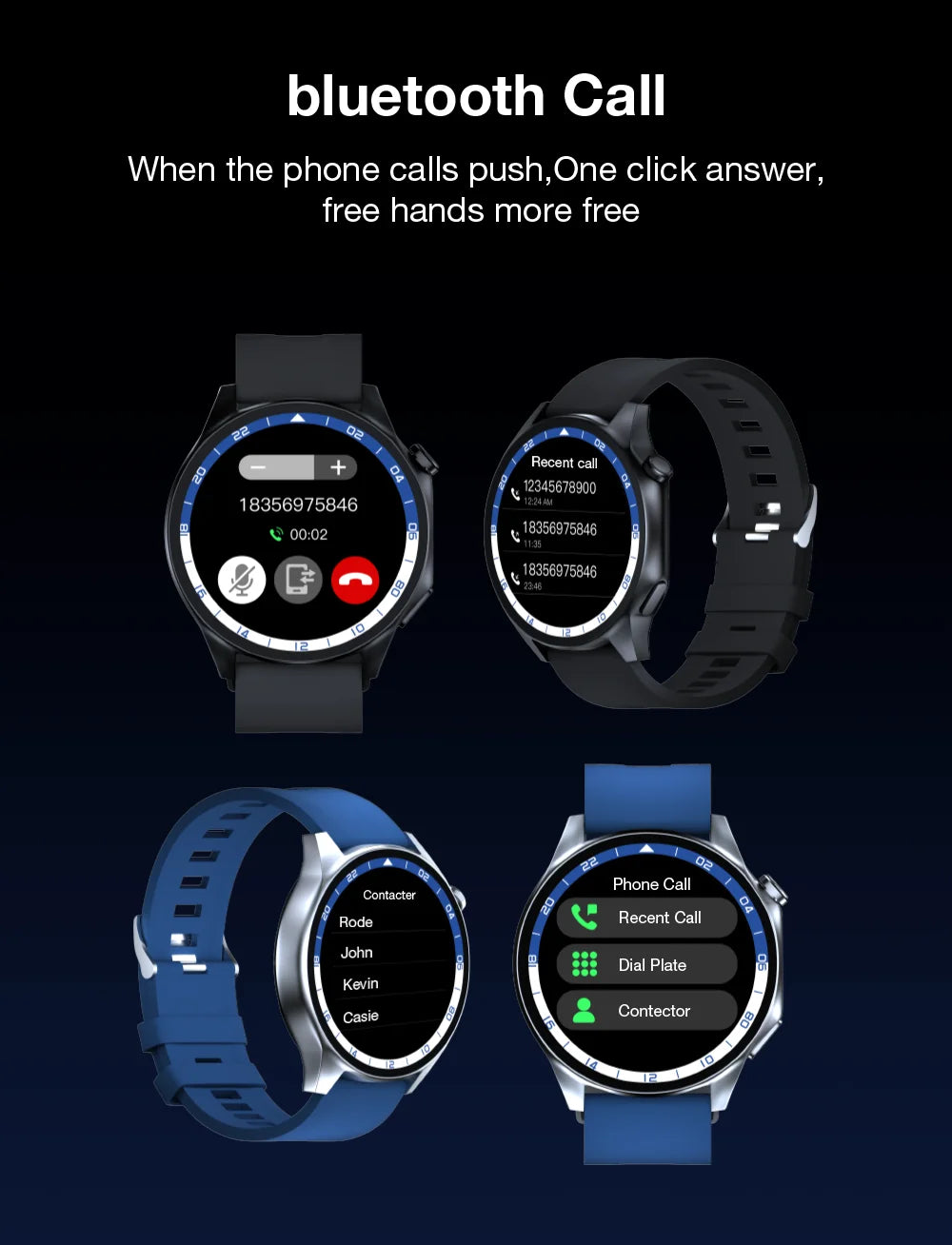 1.43'' TFT Smart Watch - 4GB RAM, Music, Health Monitoring, Bluetooth Call, Waterproof
