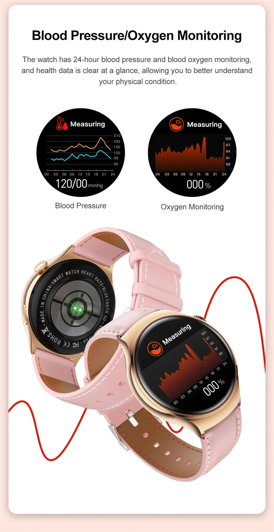 Mini AMOLED Smartwatch Women, 360*360 HD, NFC, IP68, Health & Heart Rate Monitor