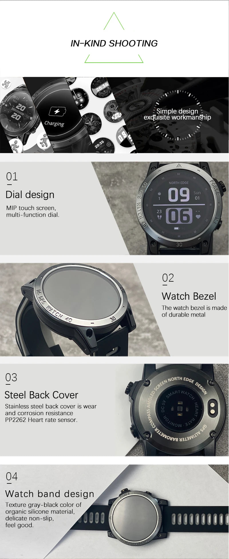 New GPS Sport Smartwatch for Men | HD AMOLED Display, 50M Waterproof, Altimeter, Compass