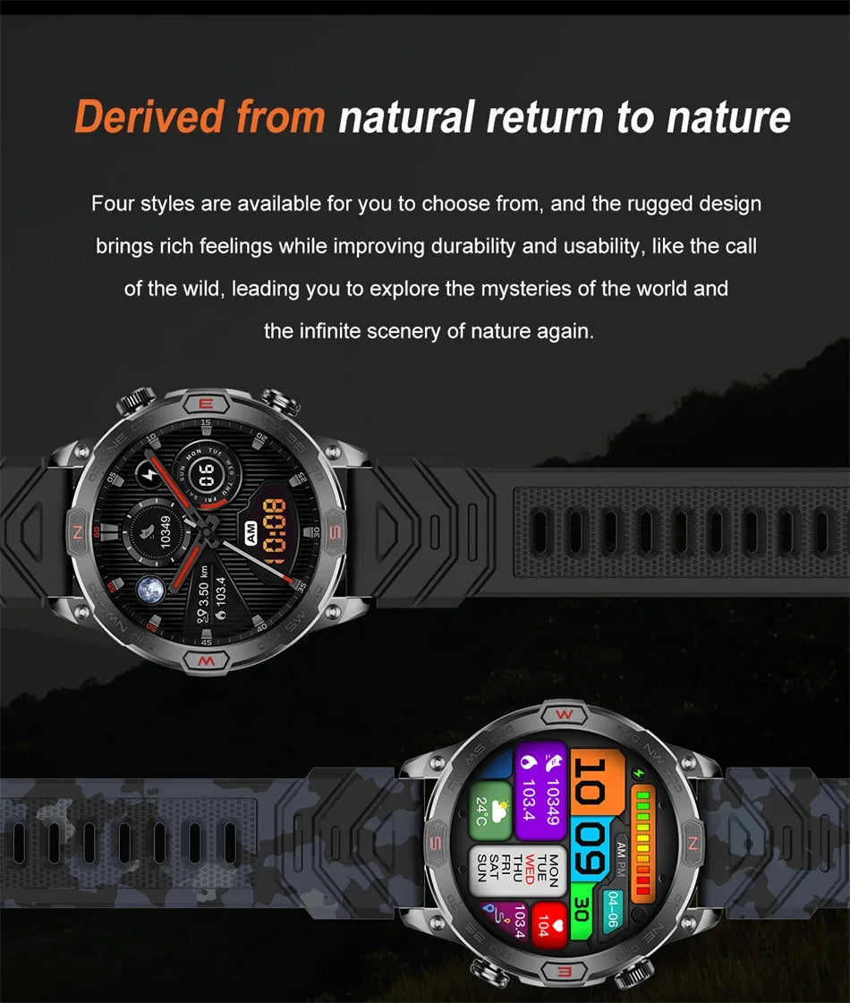 2025 Smart Watch - 1.43'' AMOLED, GPS, Fitness Tracker, BT 5.3, LED Lights, Compass