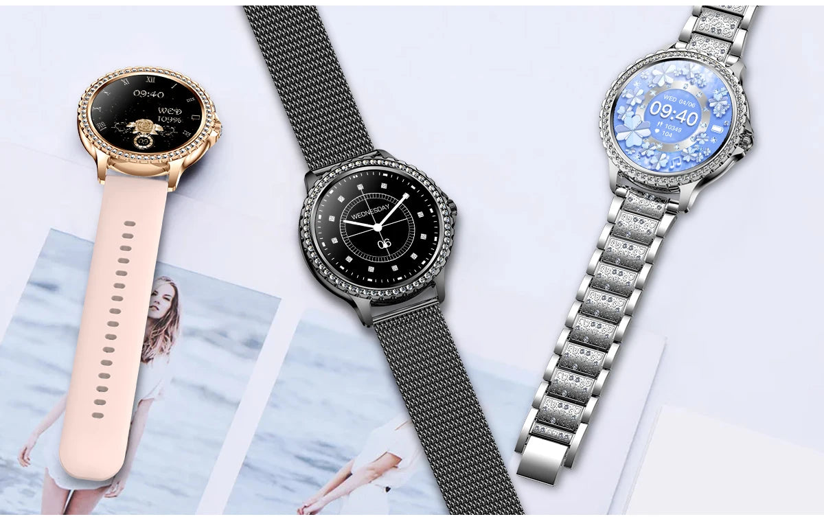 Gold Luxury Women's Smartwatch | 1.32" HD AMOLED Screen, Voice Call & Fitness Tracker
