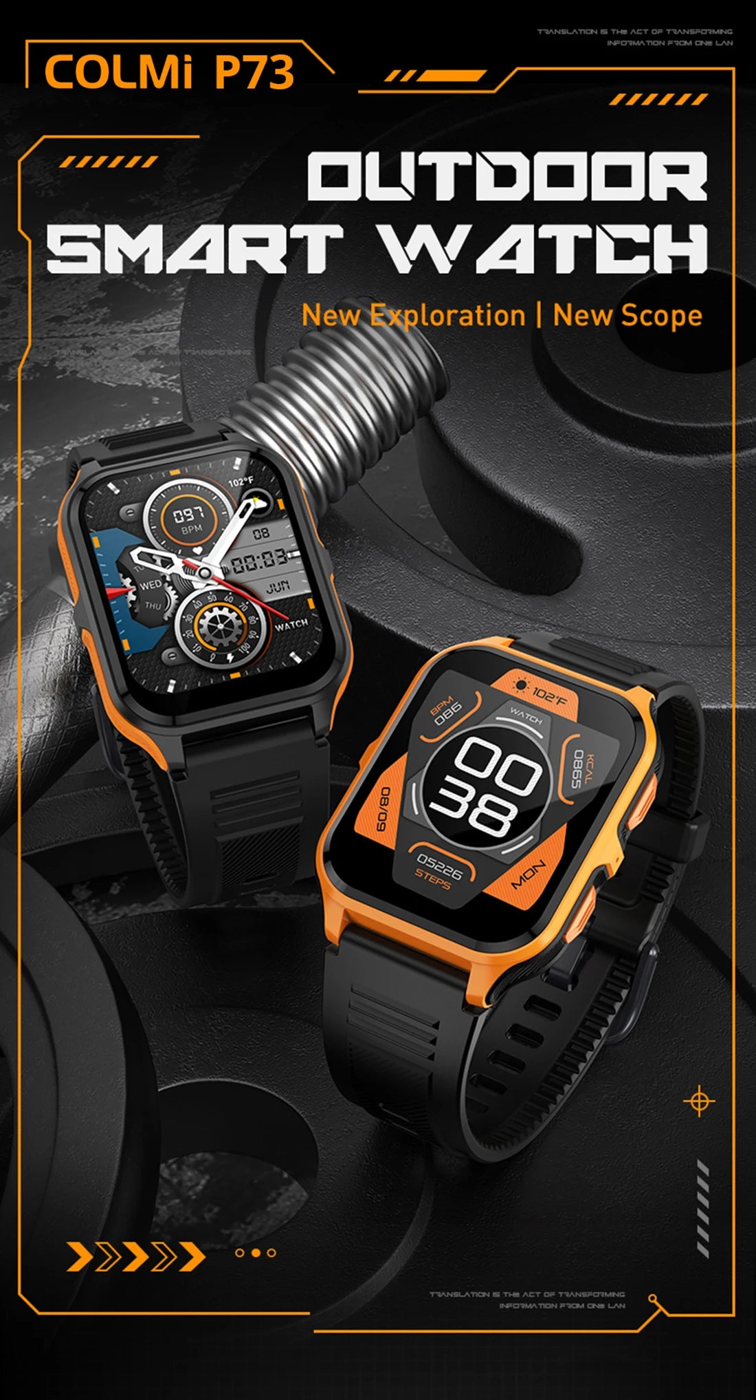 1.9'' Military Smartwatch for Men | Bluetooth Call, IP68 Waterproof, Fitness Tracker