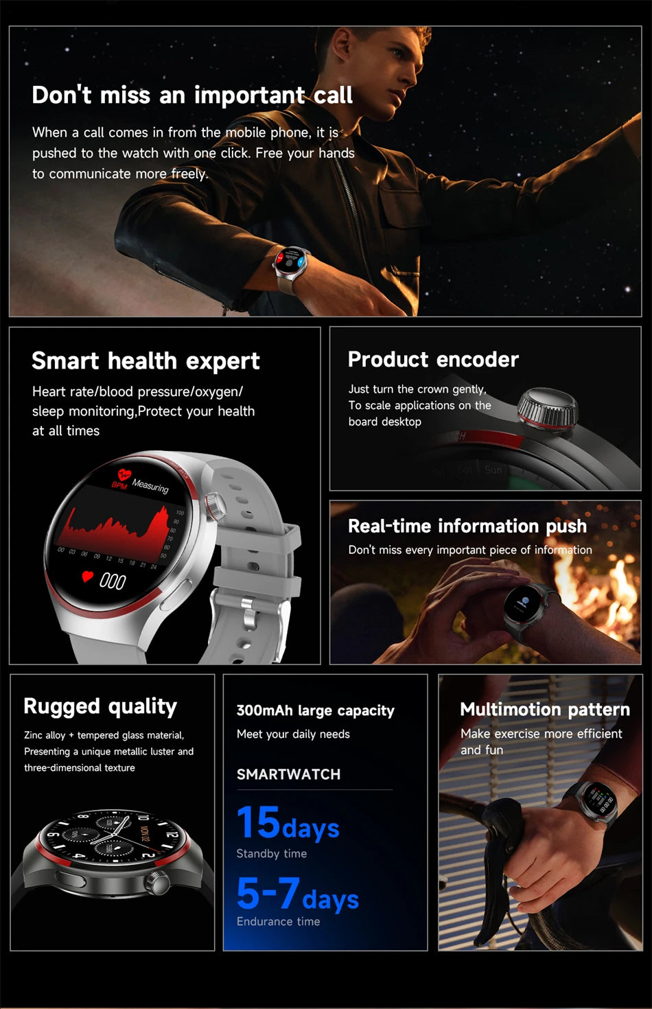 4 PRO Space Exploration Smartwatch HD GPS NFC Bluetooth Call Heart Rate & Fitness Tracker