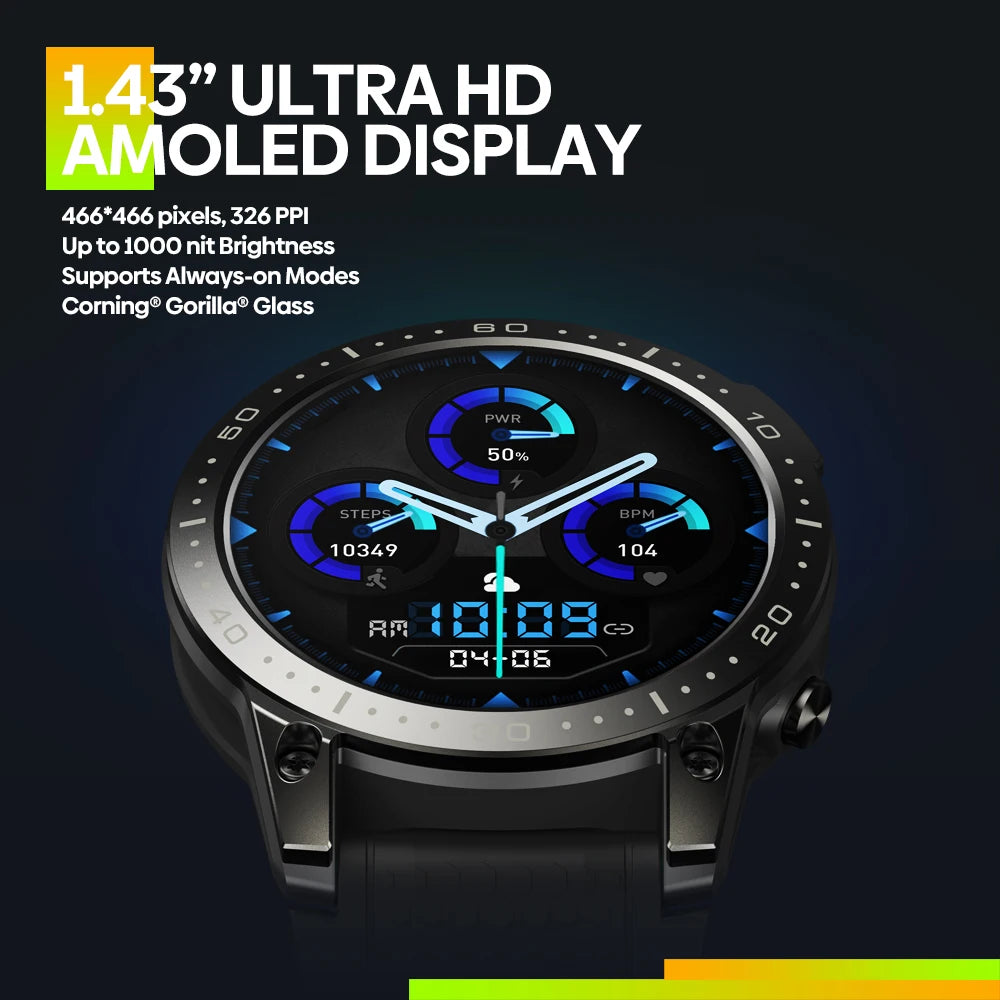 Ultra HD AMOLED Smartwatch | Voice Calling, 100+ Sports Modes, 24H Health Monitoring