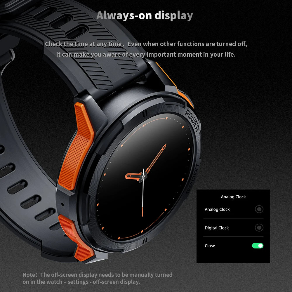 1.43" AMOLED Bluetooth Call Smartwatch | Heart Rate, Waterproof, Fitness Tracking for Android & iOS