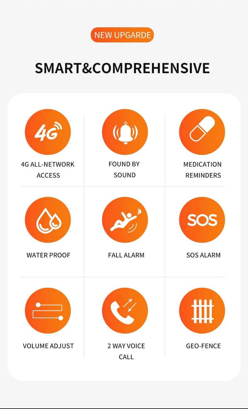 IP67 Waterproof 4G Smart GPS Locator Necklace for Kids, Elderly, and Students with SOS, Phone Pendant, and Remote Monitor