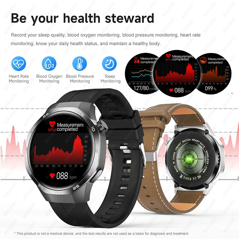 AMOLED Smartwatch for Men: Bluetooth Calls, NFC, GPS, IP68 Waterproof, 390x390 Display