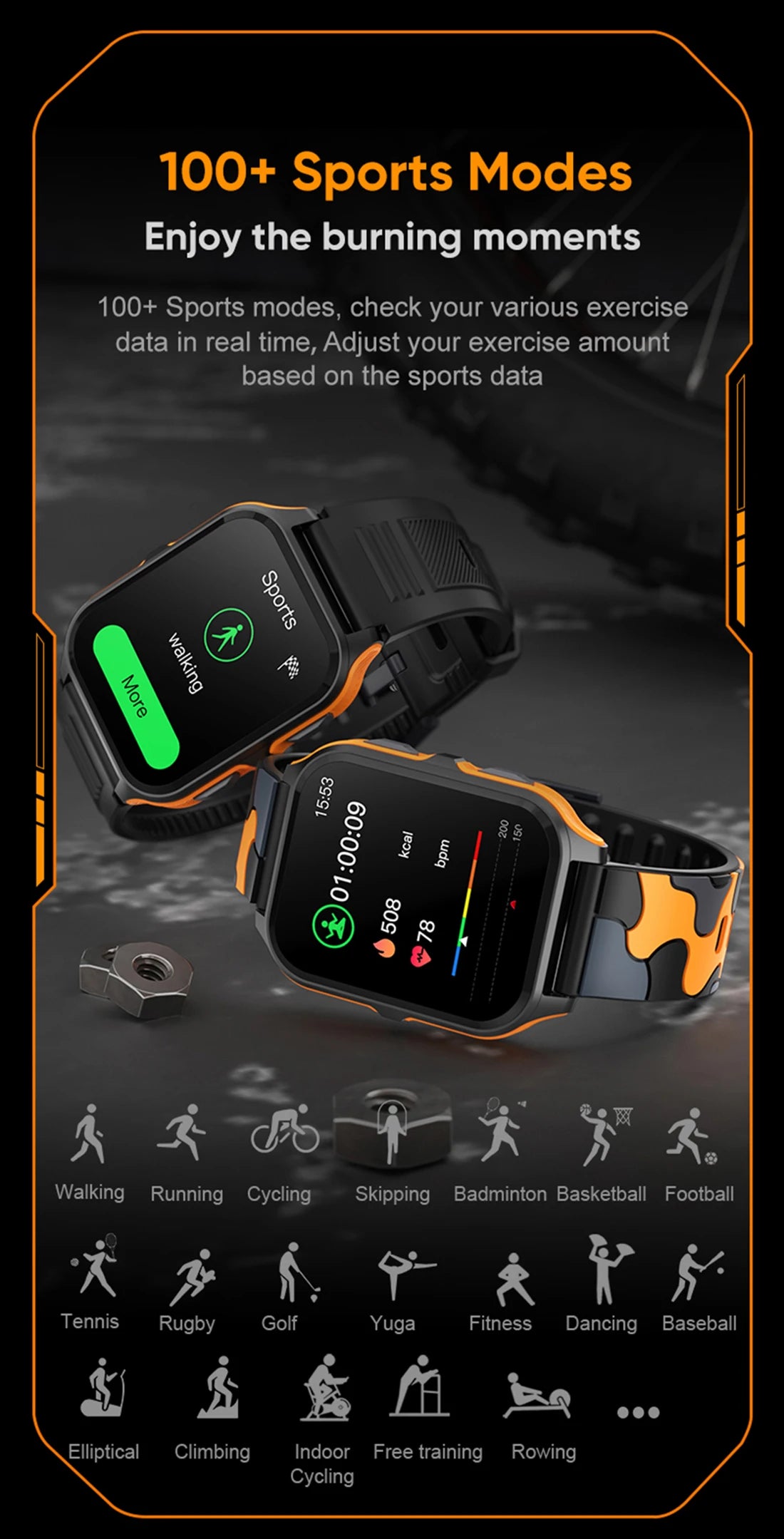 1.9'' Military Smartwatch for Men | Bluetooth Call, IP68 Waterproof, Fitness Tracker