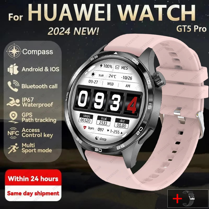 GPS Smartwatch Men 5 Pro AMOLED HD Bluetooth Call NFC Waterproof Heart Rate Fitness Watch